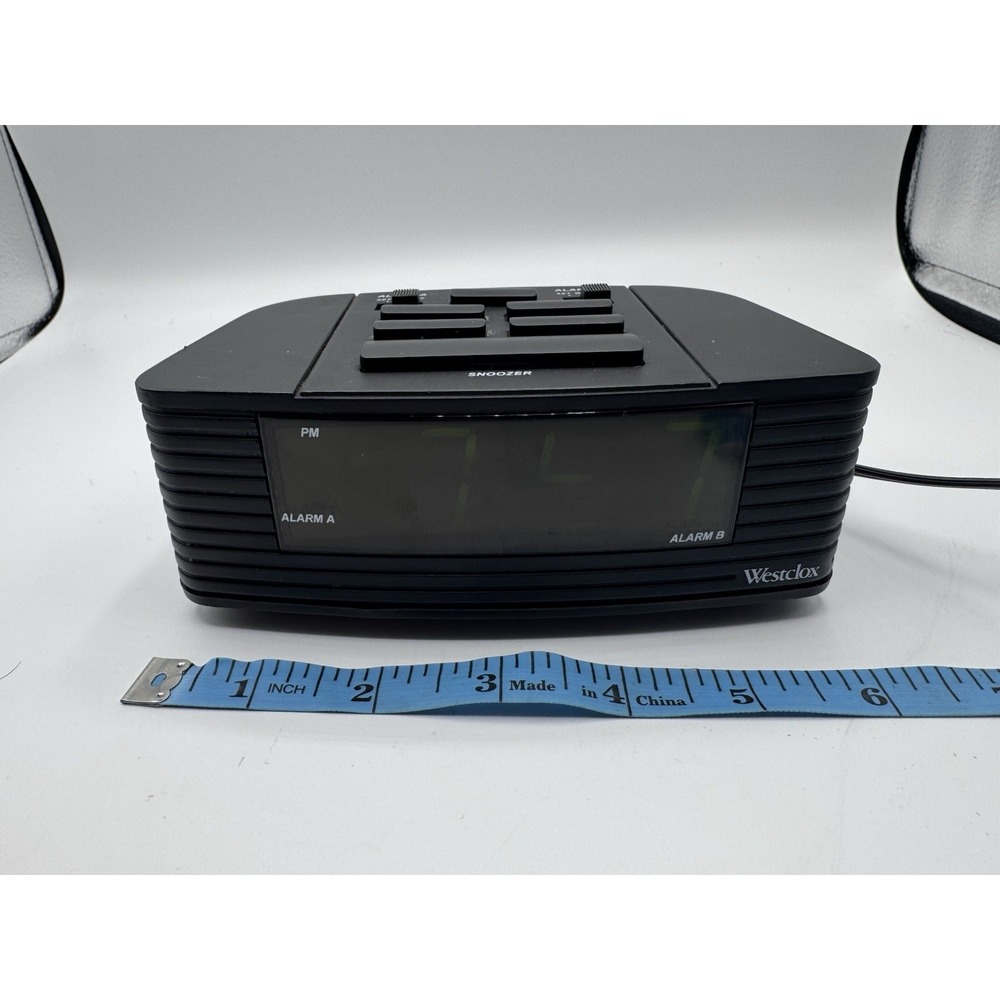 Vintage Westclox 129061 Digital Alarm Clock Dual Alarm Black Tested Y2K Retro